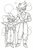 coloriage dragon ball z Sangoku  et Sangohan